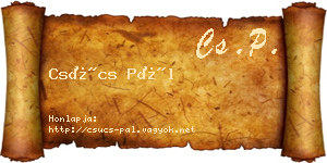 Csúcs Pál névjegykártya